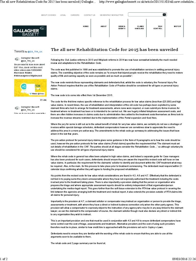 2015 Rehabilitation Code Overview | PDF | Public Sphere | Common Law