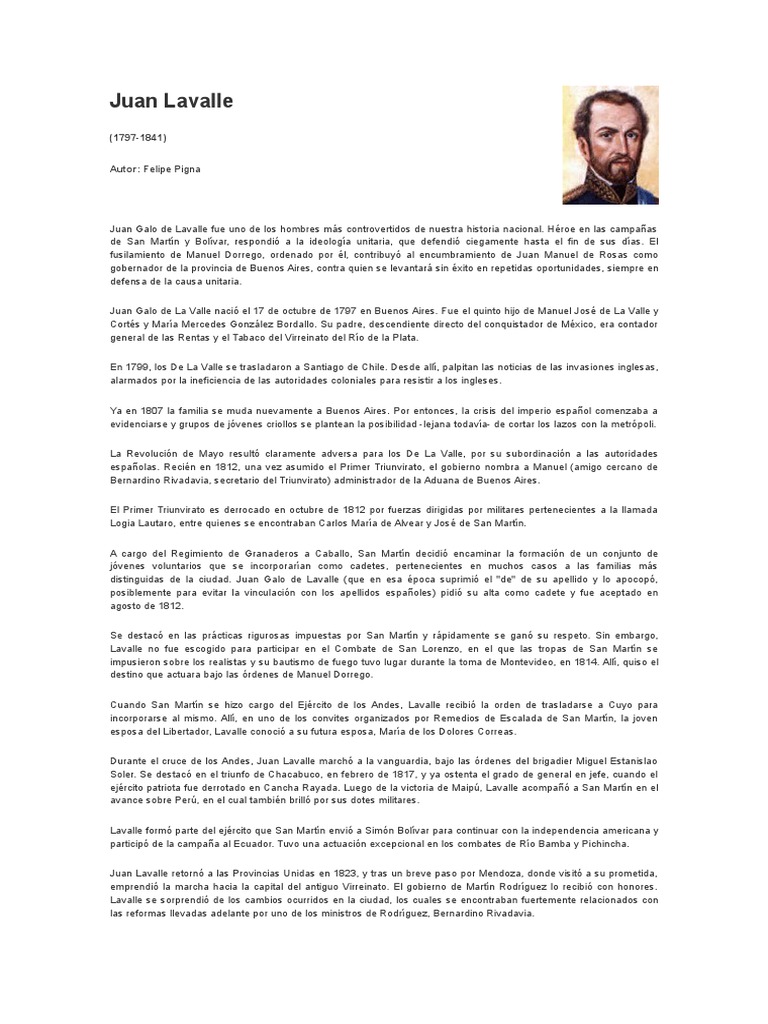 Juan Lavalle America latina Argentina Prueba gratuita de 30 días