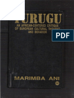 Yurugu-An African Centered Critique of European Cultural Thought and Behavior- by Marimba Ani