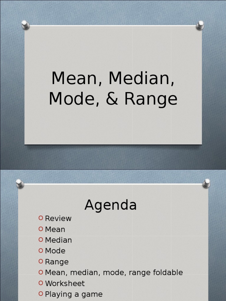 Mean Mode Median Range | Download Free PDF | Median | Mean