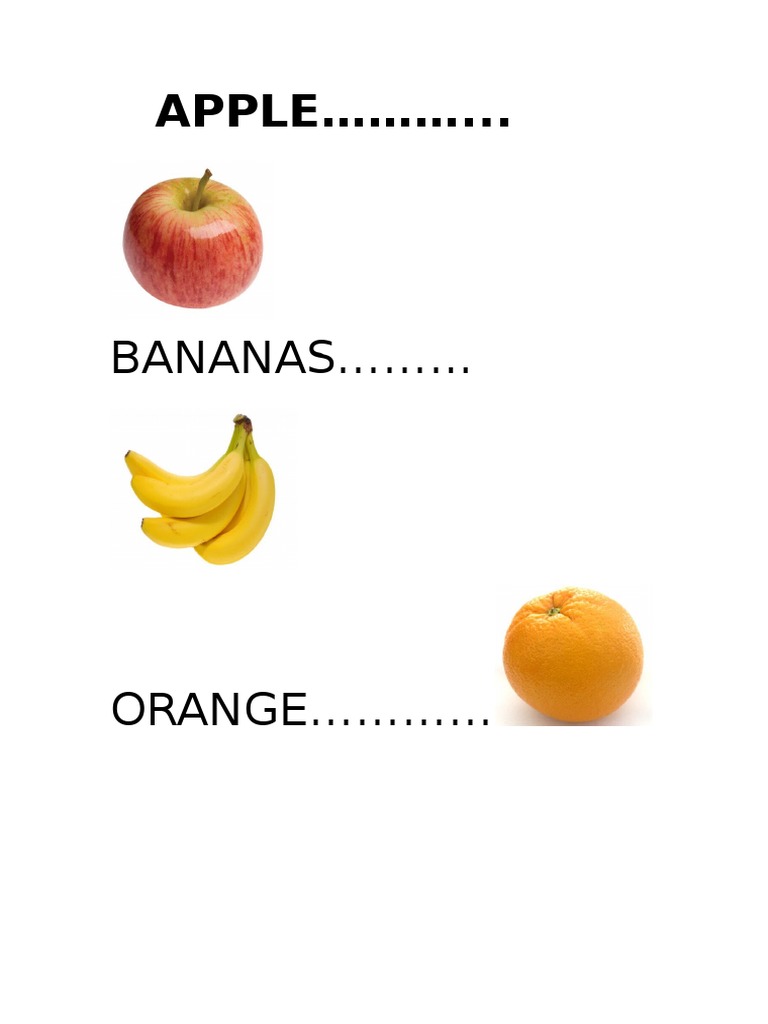 Fruit List: Apples, Bananas, Oranges, Pears | PDF