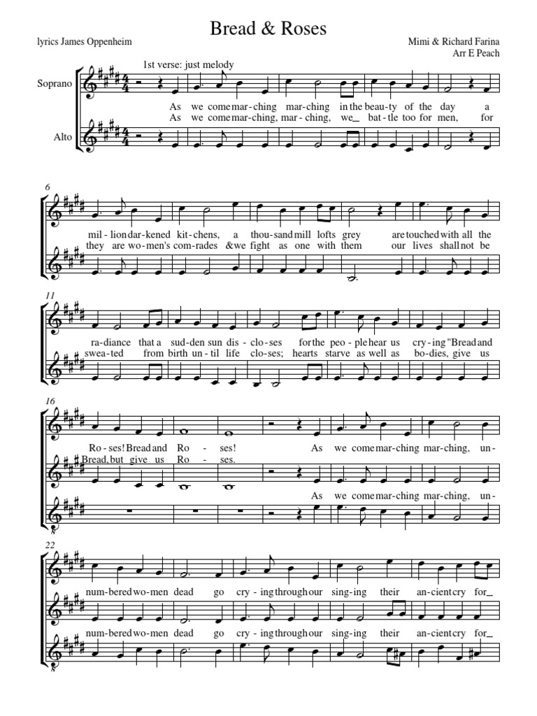 Bread & Roses Choral Music Vocal Music