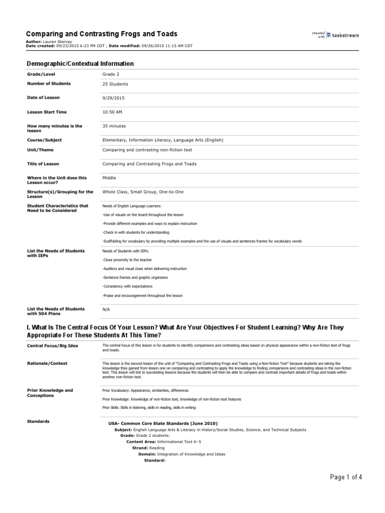 Compare and contrast examples picture