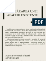 Cumpărarea Unei Afaceri Existente