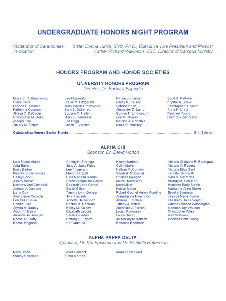 Oes Honor Night Programs – Nighttime Programs – ZRYT