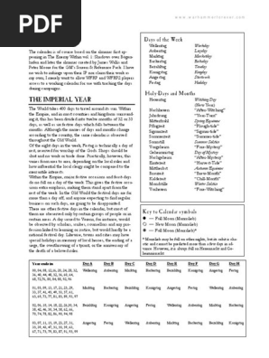 Imperial Calendar Explained