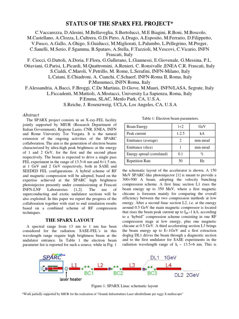 SPARX X-ray FEL Project Progress Report | PDF | Particle Accelerator ...