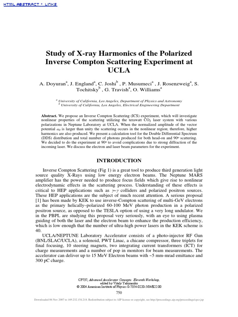 Study of X-Ray Harmonics of The Polarized Inverse Compton Scattering ...