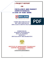 HSBC BANK Service Excellence and Market Competitiveness A Case of HSBC Bank IIPM Thesis 93p