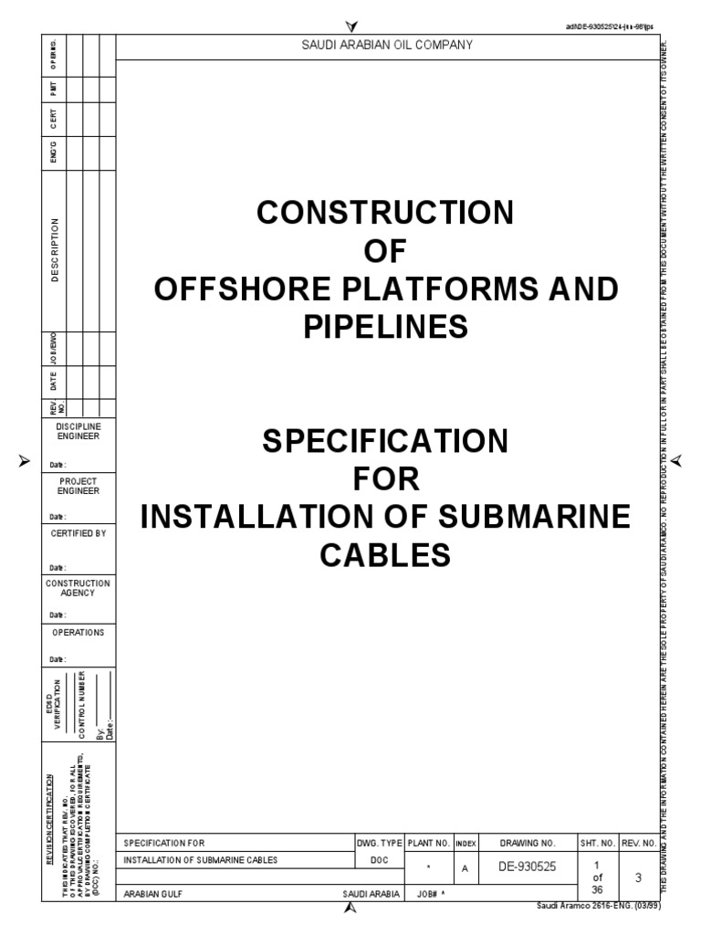 Submarine Cable Installation Specification | PDF | Specification ...
