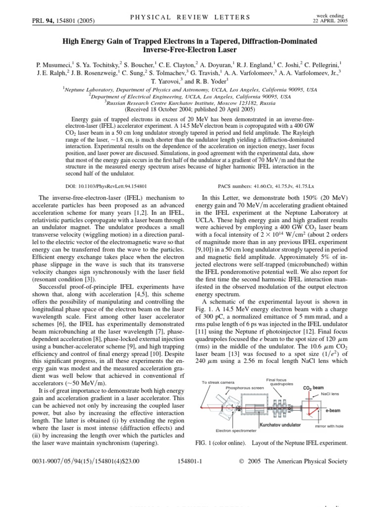 High Energy Gain of Trapped Electrons in A Tapered, Diffraction ...