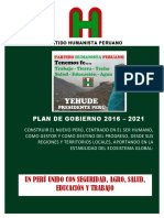 Plan de Gobierno - Partido Humanista Peruano 2016 - 2021 (SIMON MUNARO, Yehude)