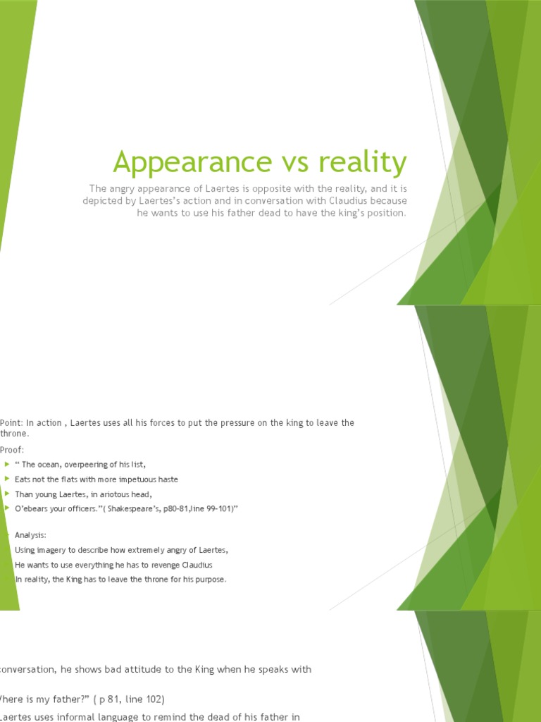 Appearance Vs Reality PDF
