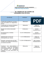 Plano de Trabalho Da Equipe de Liderança Da Escola