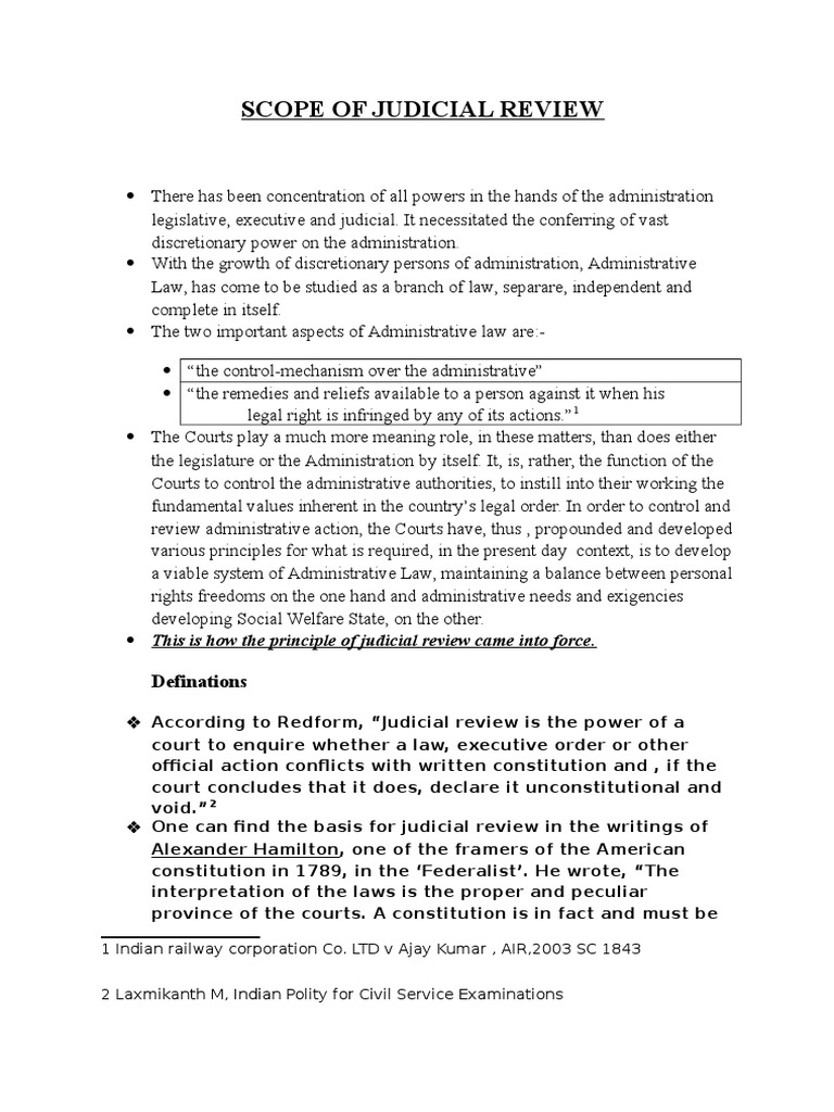 Scope of Judicial Review PDF Mandamus Writ