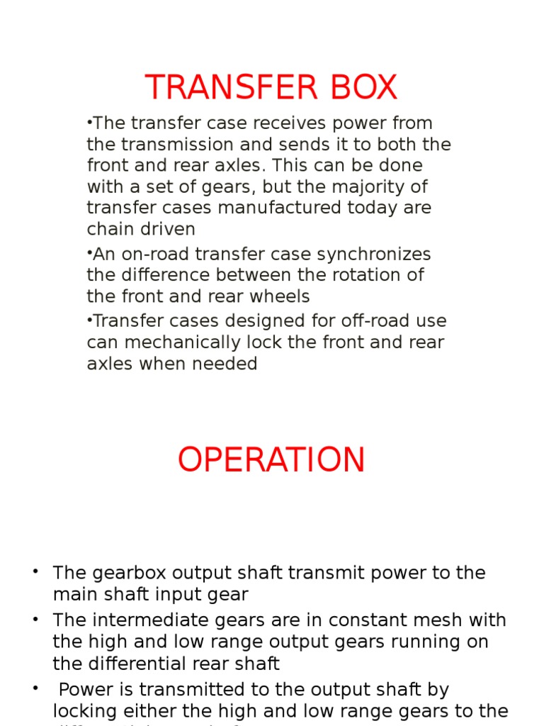 Understanding Transfer Cases in Vehicles | PDF | Transmission ...