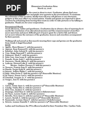 Graduation Script 2016 Pdf Academia
