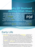 Life History of Shaheed Ashfaq Ullah Khan