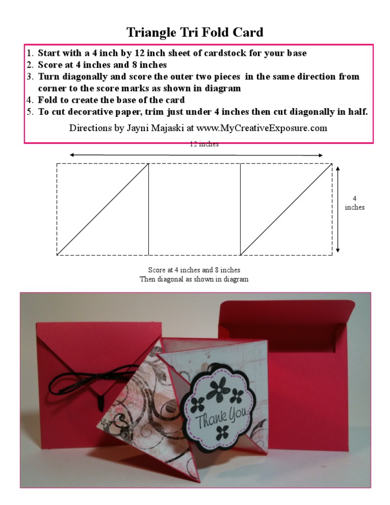 Triangle Tri Fold Card Instructions | PDF | Stationery | Media Technology