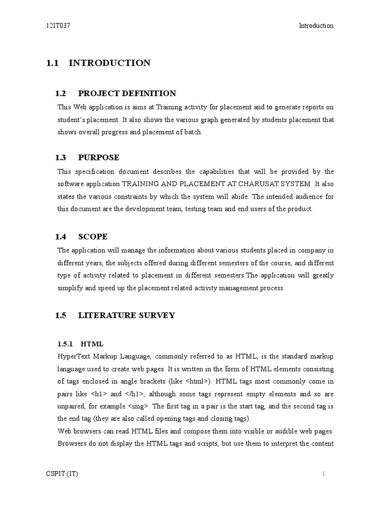 Training and Placement System Overview | PDF | Html | Html Element