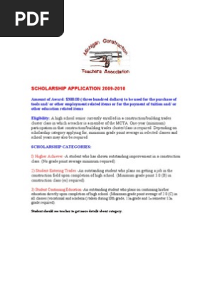 MCTA Scholarship Application