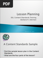 ESL Content Standards Training Barbara R. Denman: Training Guide Session III