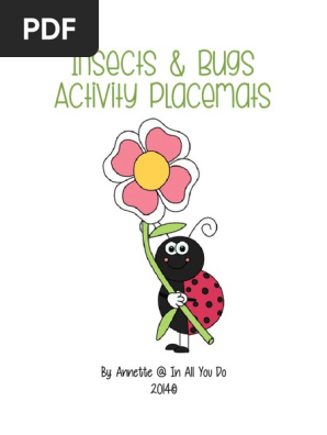 Insects Bugs Activity Placemats