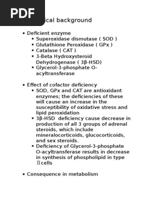 Impact of Enzyme Deficiencies on Metabolism | PDF