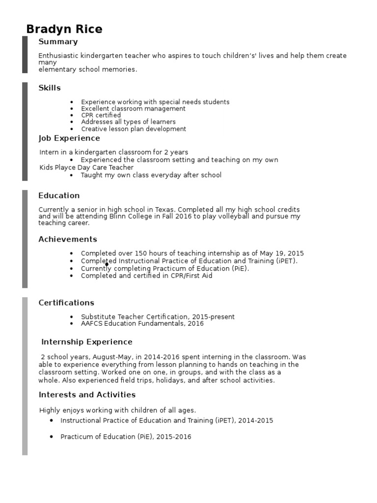 Bradyn Rice Resume | PDF