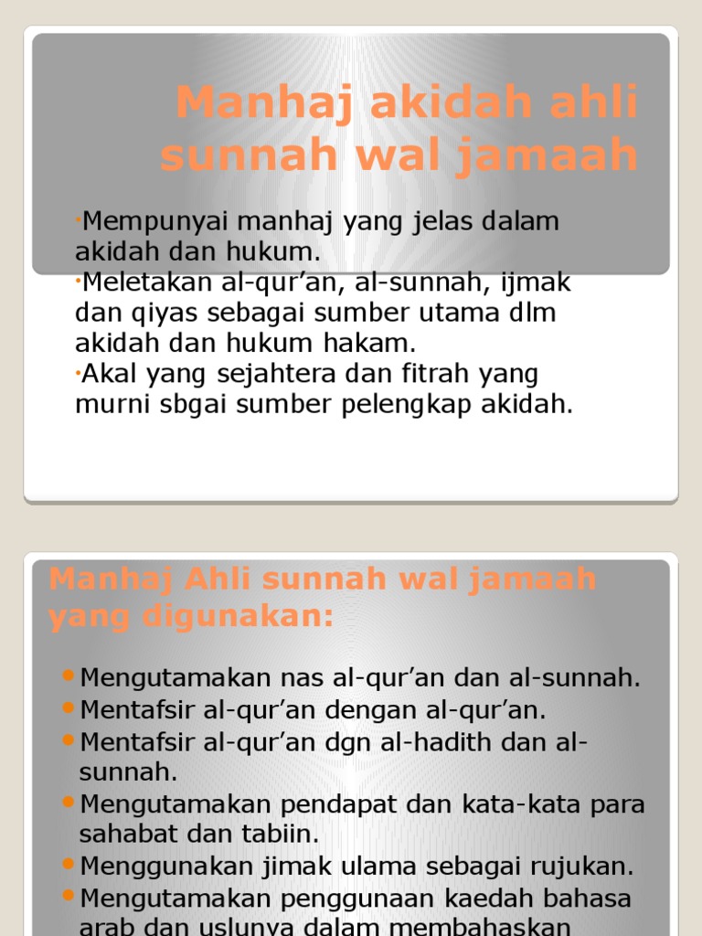 Manhaj Akidah Ahli Sunnah Wal Jamaah Agama Pdf