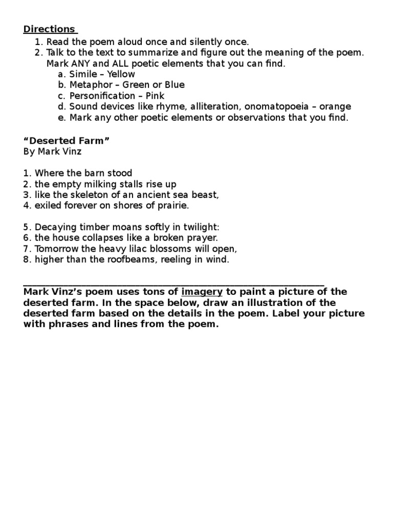 Deserted Farm Poem | PDF