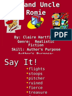 By: Claire Hartfield Genre: Realistic Fiction Skill: Author ' S Purpose Author ' S Purpose