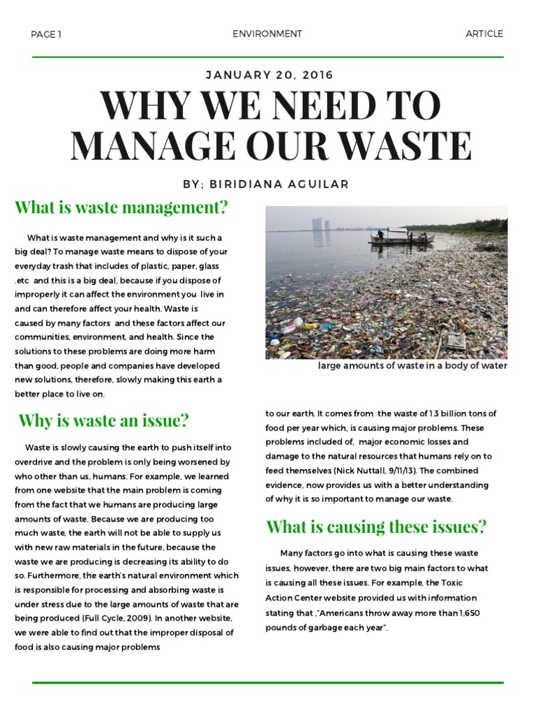 Waste Management Article PDF Waste Recycling