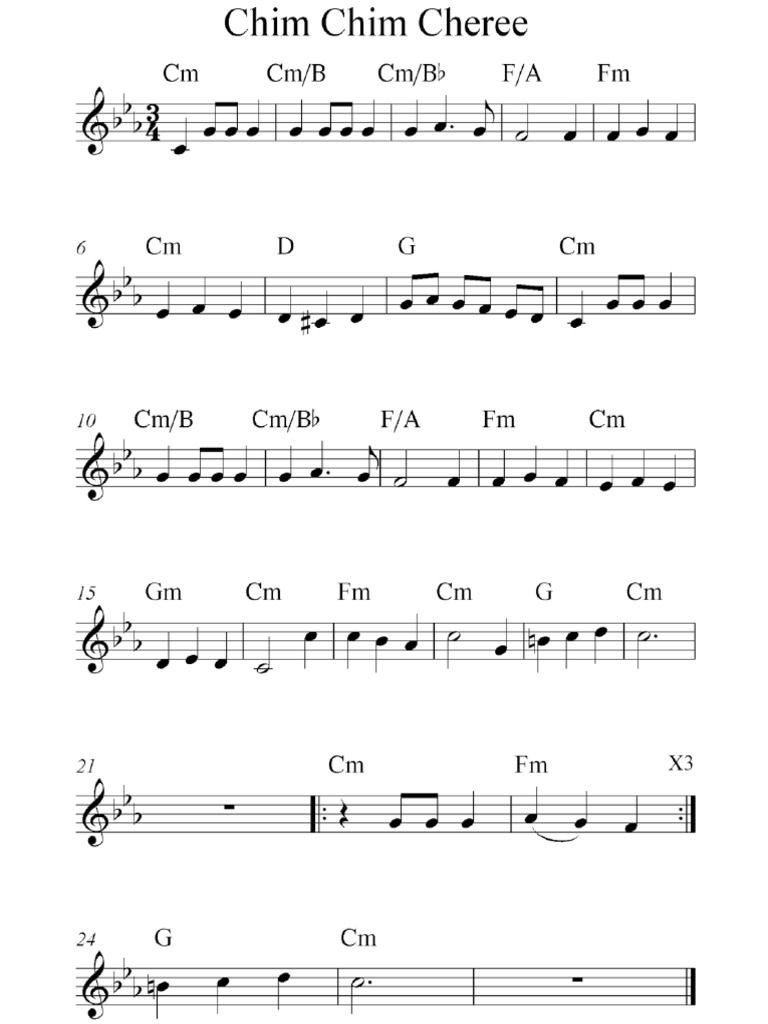 Chim Chim Cheree Text Deutsch Musical