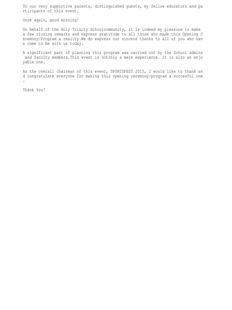 Closing Remarks Pdf