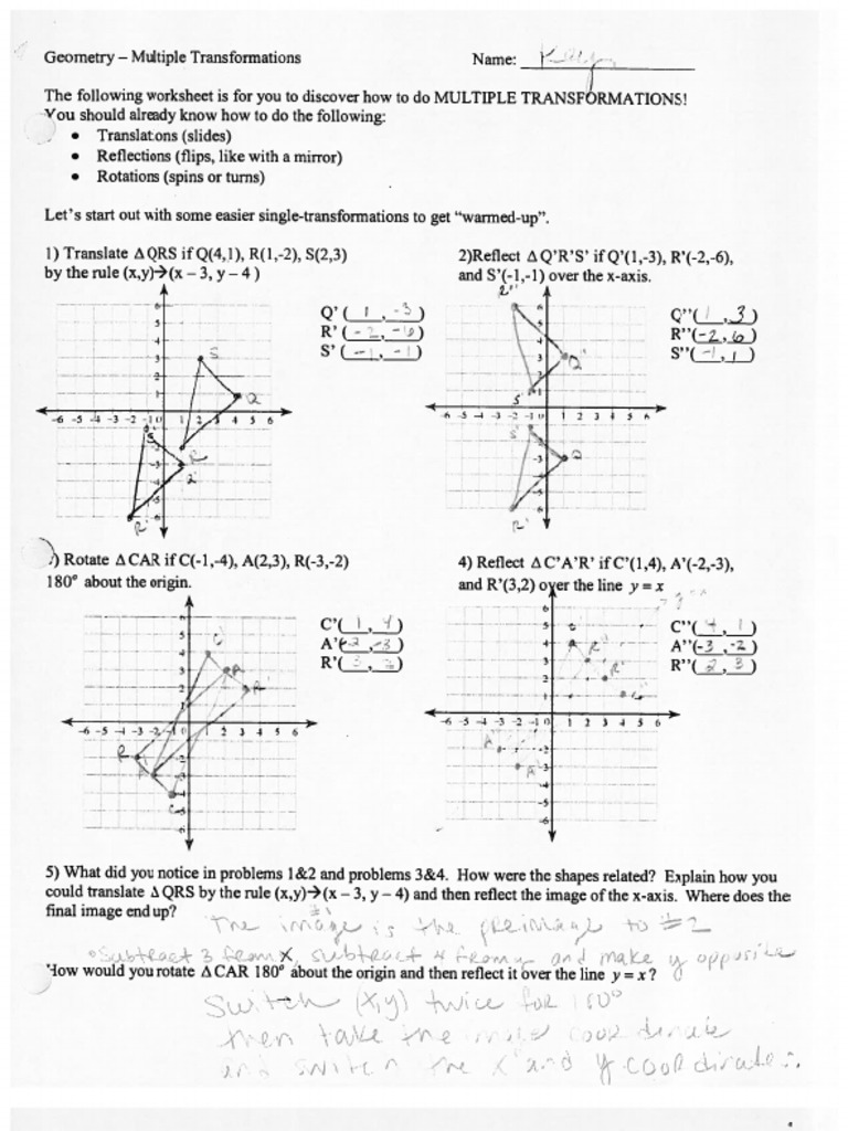 multiple transformations answers