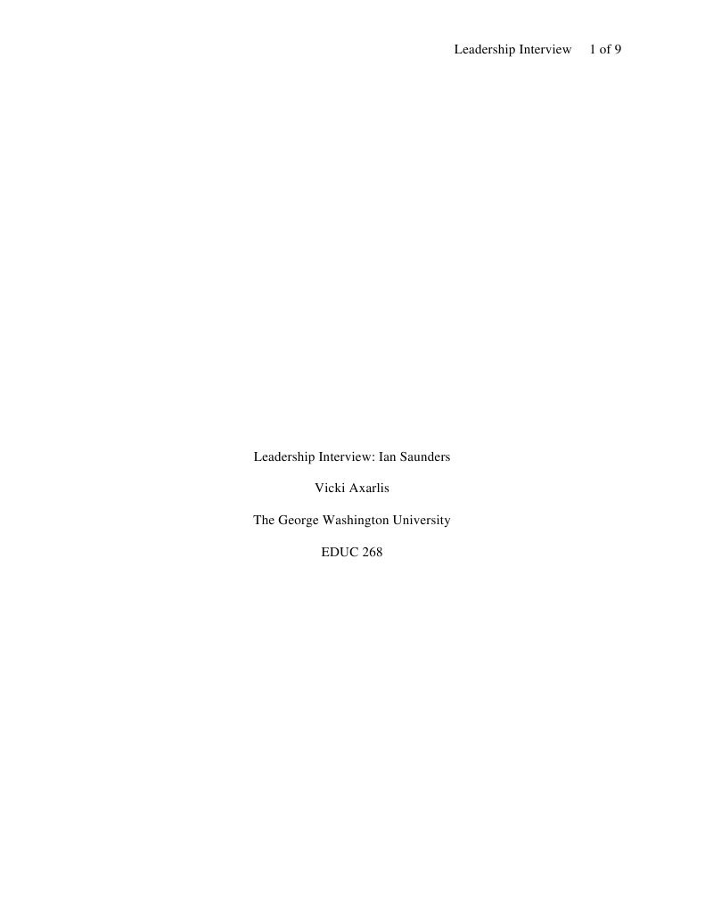 Leadership Interview 1 of 9 | PDF | Business