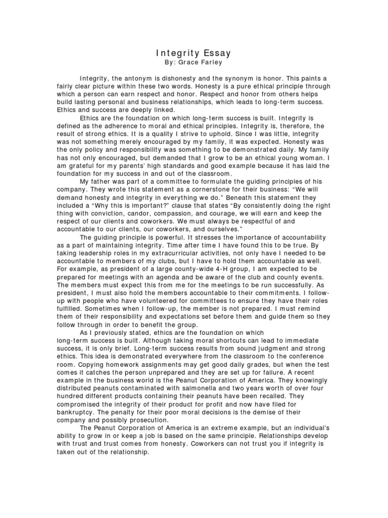 Military integrity essay picture