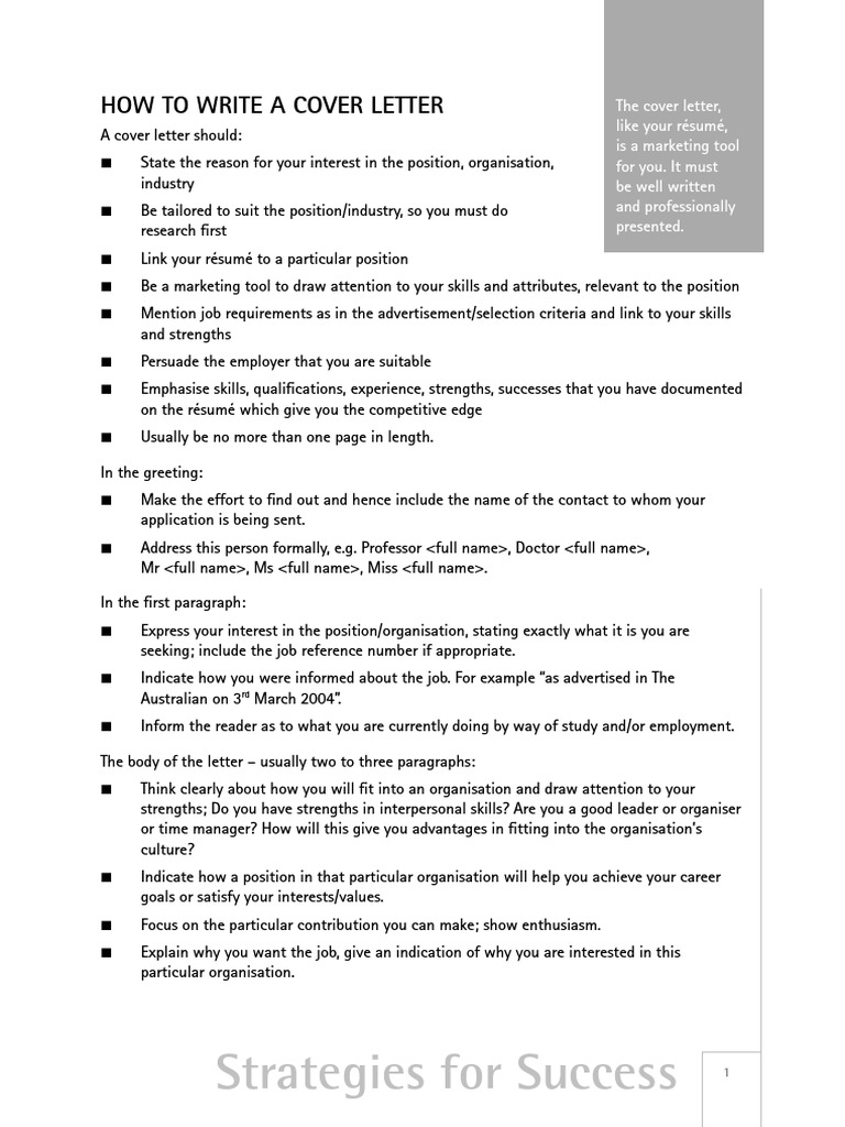 Writing an Effective Cover Letter | PDF | Résumé | Writing