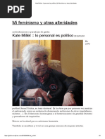 Kate Millet - Lo Personal Es Político - Mi Feminismo y Otras Alteridades