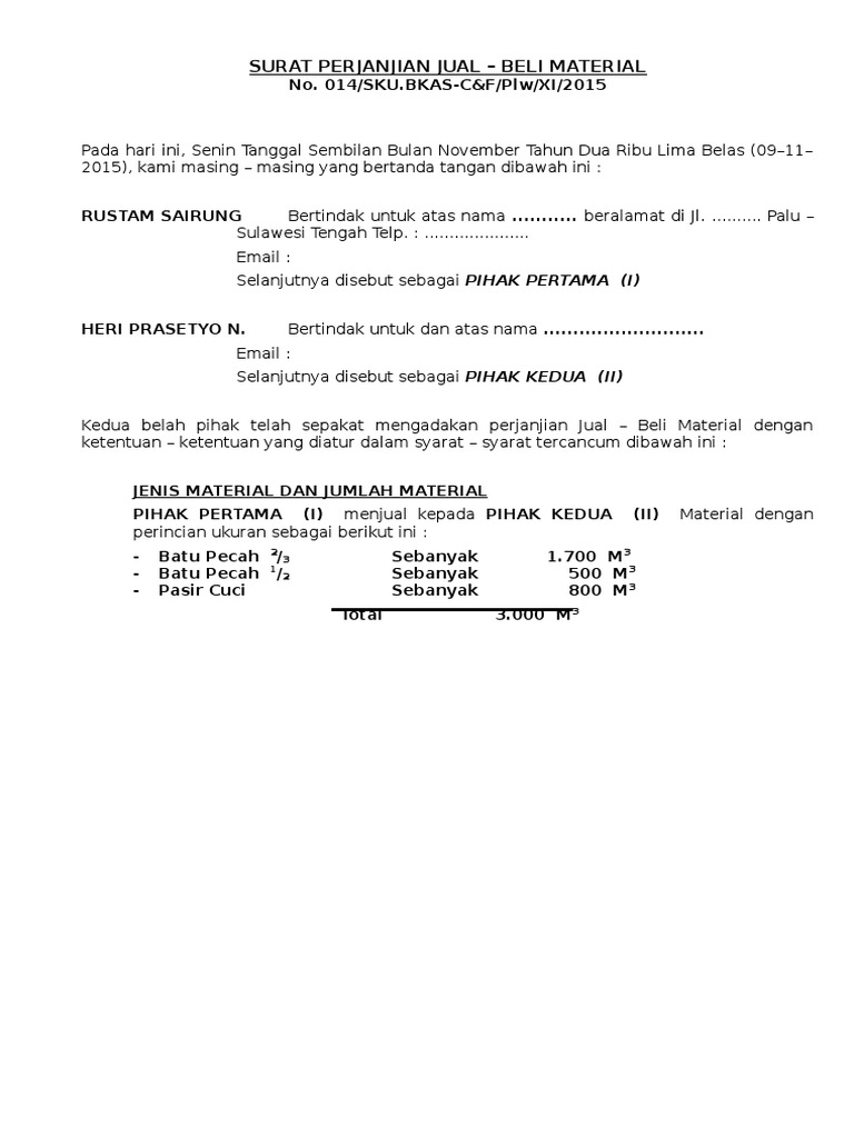 Surat Perjanjian Jual - Beli  PDF