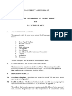 Format for Preparation of Project Report 