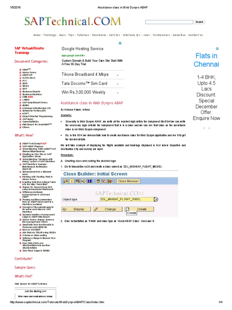 Assistance Class in Web Dynpro ABAP 1 | PDF | Software | Computing