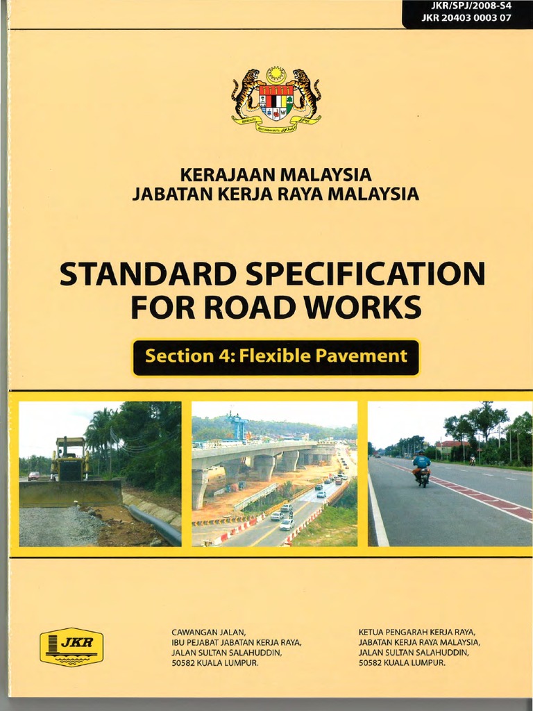 JKR-Standard Specification For Road Works  PDF  Horticulture And 