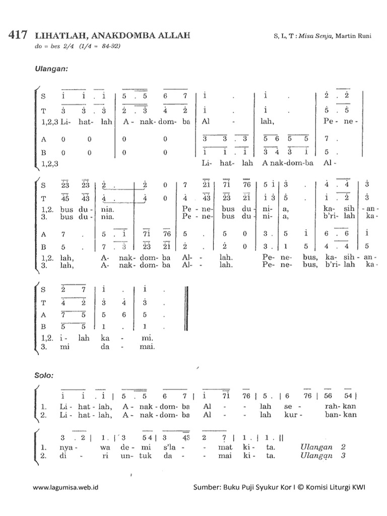 Anak Domba Allah (Misa Senja) PDF