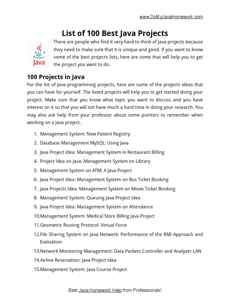 List of 100 Best Java Projects | PDF | Wireless Ad Hoc Network ...