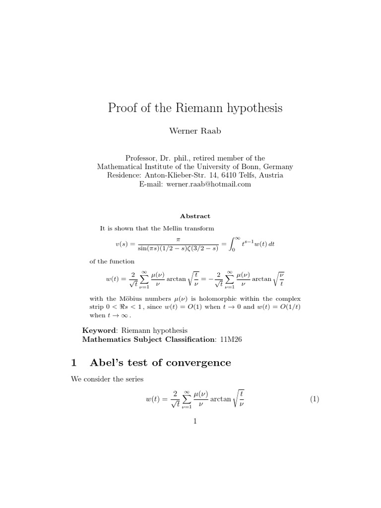 riemann hypothesis paper
