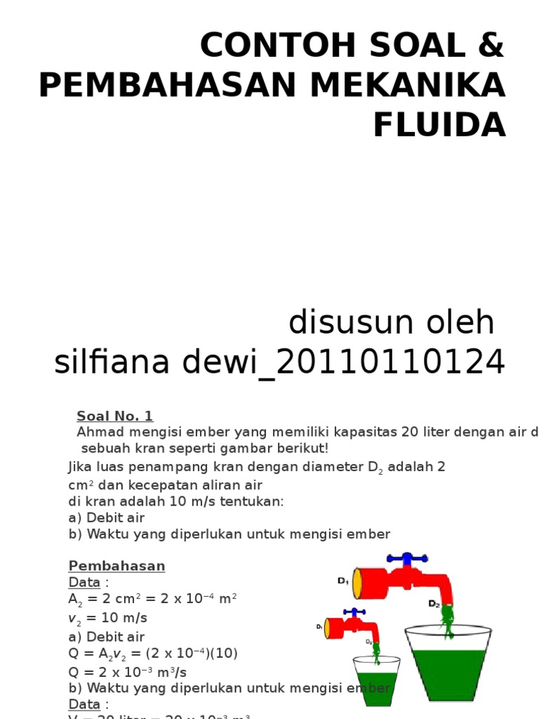Contoh Soal Pembahasan Mekanika Fluida