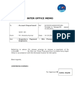 Inter Office Memo:: Angostura Payment - M/s Pioneer Automation & Engineers