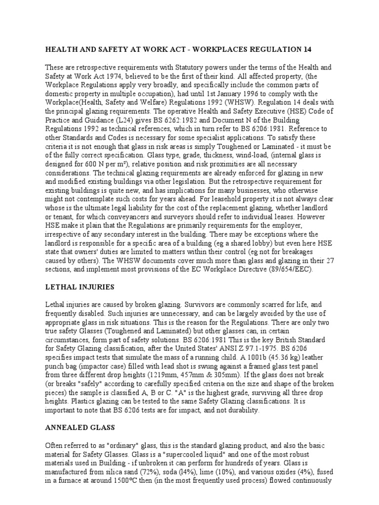 Health and Safety at Work Act | PDF